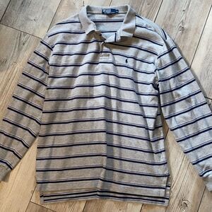 Men’s XL Ralph Lauren Polo Grey Striped Long Sleeve